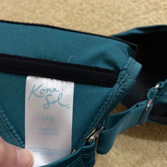 Teal strapless twist top bikini double D 34 - Picture 3 of 3